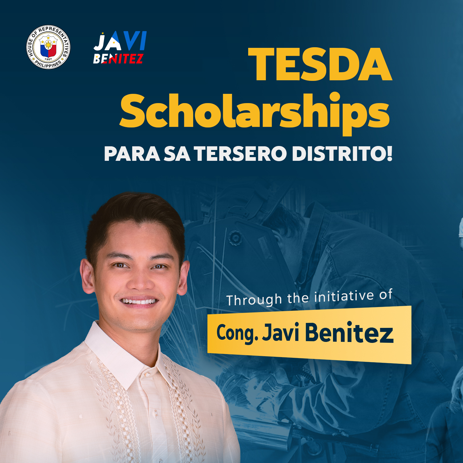 Rep. Javi Benitez, TESDA Open Scholarship Grants to Beneficiaries